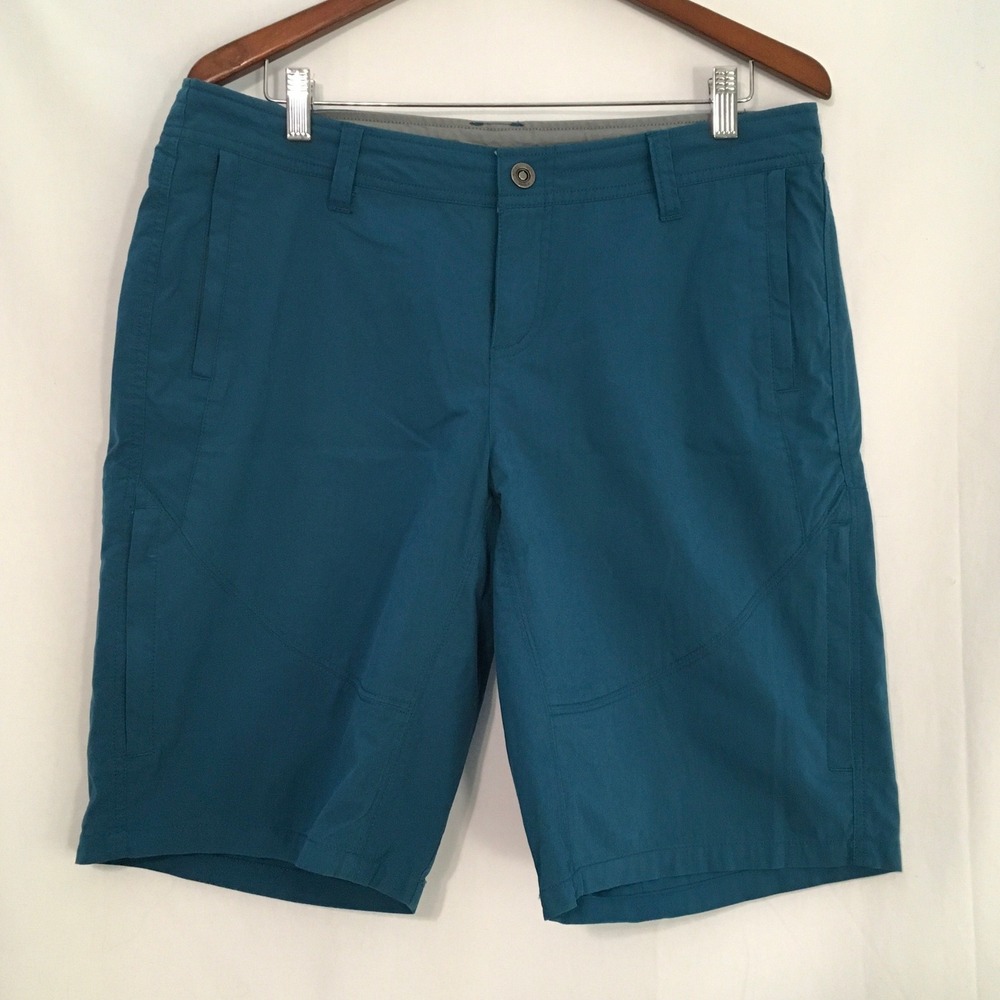 Kuhl Spire Women's Hiking Shorts Vertical Leg Zippers Size 14 Teal Gorpcore
